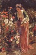 John Frederick Lewis In the Bey's Garden Asia Minor (mk32) USA oil painting artist